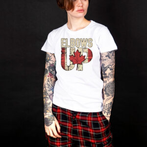 Canadian Hockey Culture Proud Canadian Elbows Up T-Shirt