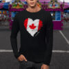 Love Canada Maple Leaf, Canadian Flag Heart T-Shirt