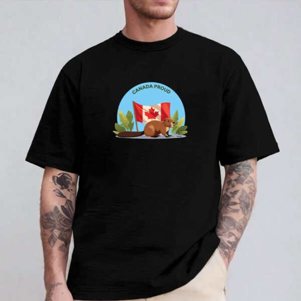 beaver behind canada flag – canada proud Shirt