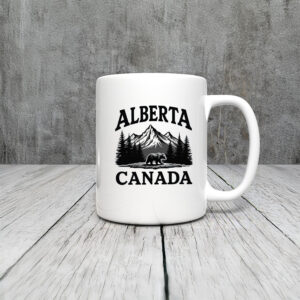 Alberta Canada Bear & Mountain Mugs