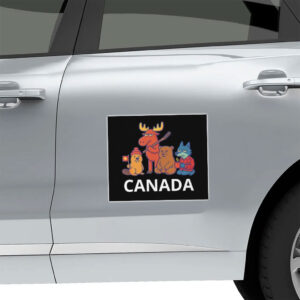 Beaver, Moose, Bear, Wolf Cartoon, Canada Proud Sticker