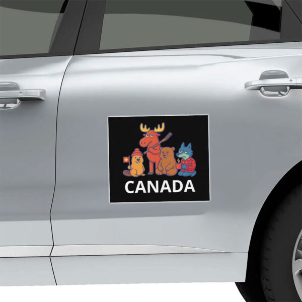 Beaver, Moose, Bear, Wolf Cartoon, Canada Proud Sticker