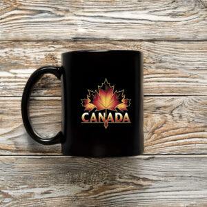 Canada Geometric Maple Leaf Print Mug