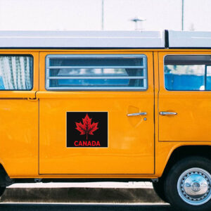 Canada Graphic with Red Maple Leaf Sticker
