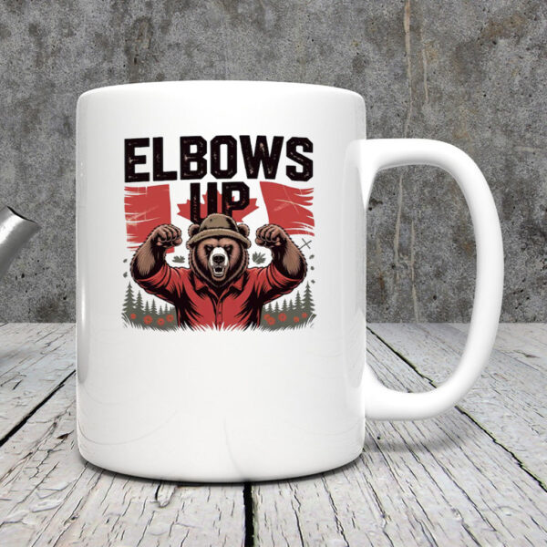 Elbows Up Bear Mug