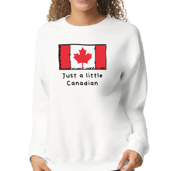 Just A Little Canadian Funny Cute Canada Flag Shirt