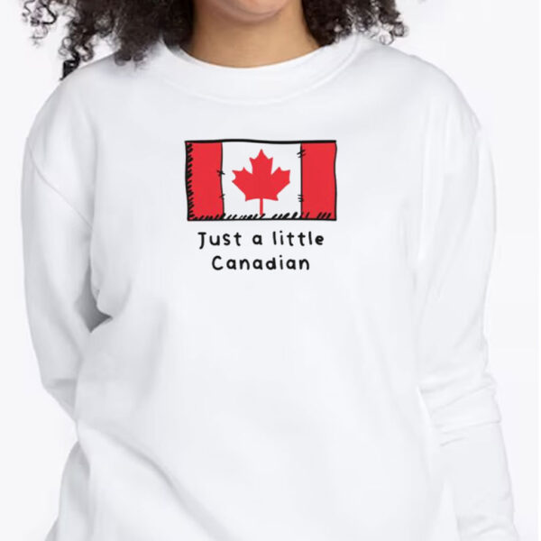 Just A Little Canadian Funny Cute Canada Flag Shirt
