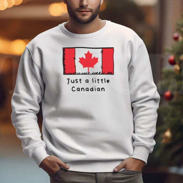 Just A Little Canadian Funny Cute Canada Flag Shirt