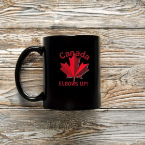 Maple Canada Elbows Up, Red Maple Leaf Mug