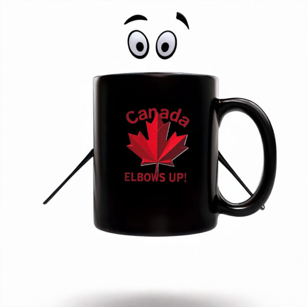 Maple Canada Elbows Up, Red Maple Leaf Mug