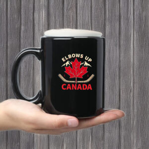 Maple Leaf Hockey Elbows Up Canada Graphic Mug