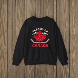 Maple Leaf Hockey Elbows Up Canada Graphic Shirt