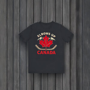 Maple Leaf Hockey Elbows Up Canada Graphic Shirt