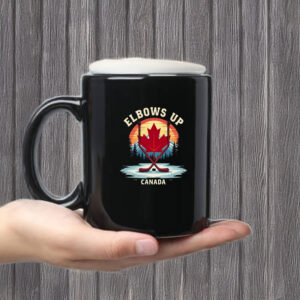 Maple Leaf & Hockey, Elbows Up Canada Mug