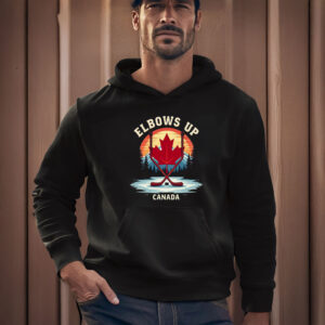 Maple Leaf & Hockey, Elbows Up Canada Shirt