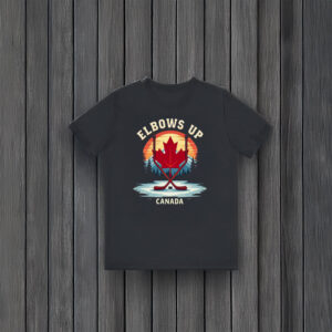 Maple Leaf & Hockey, Elbows Up Canada Shirt