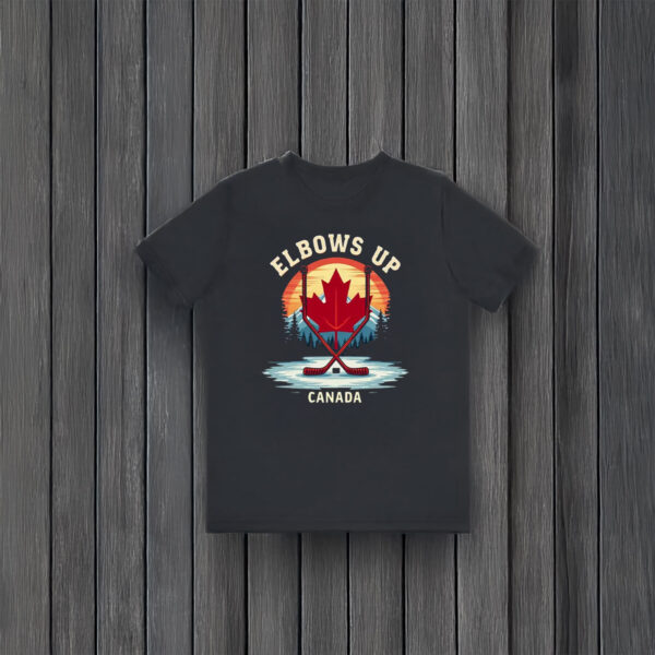Maple Leaf & Hockey, Elbows Up Canada Shirt