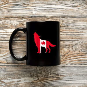 Proud Canadian Canada Grey Wolf Canada Day Mug