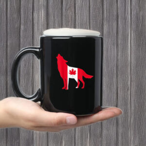Proud Canadian Canada Grey Wolf Canada Day Mug