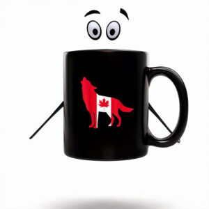 Proud Canadian Canada Grey Wolf Canada Day Mug
