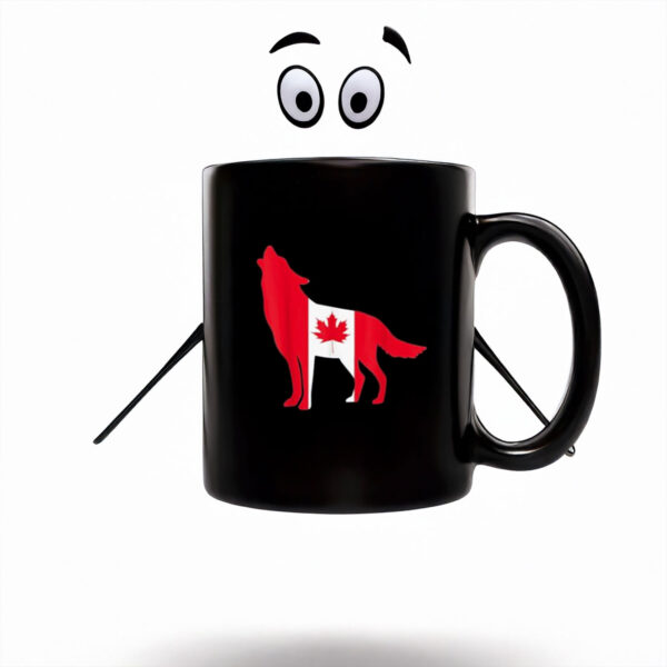 Proud Canadian Canada Grey Wolf Canada Day Mug