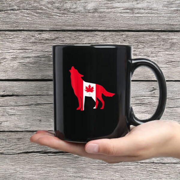 Proud Canadian Canada Grey Wolf Canada Day Mug