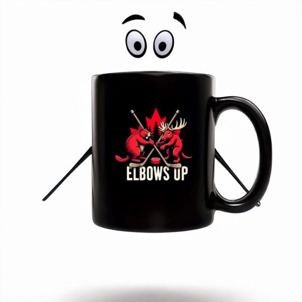 Red Beaver & Maple Leaf Elbows Up Mug