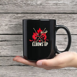 Red Beaver & Maple Leaf Elbows Up Mug