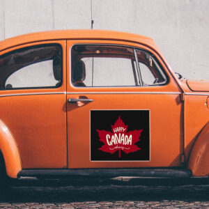 Red Maple Leaf Happy Canada Day Sticker