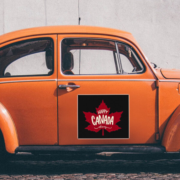 Red Maple Leaf Happy Canada Day Sticker