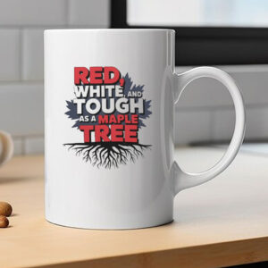 Red White Tough As A Maple Tree Mug