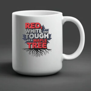 Red White Tough As A Maple Tree Mug