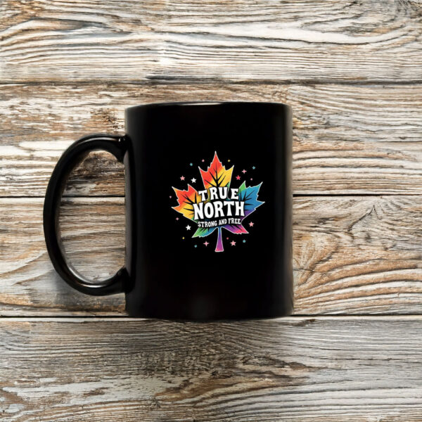 TRUE NORTH STRONG AND FREE Patriotic Canadian Maple Leaf Mug