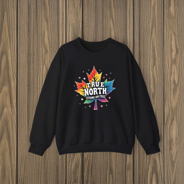 TRUE NORTH STRONG AND FREE Patriotic Canadian Maple Leaf Shirt