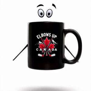 maple hockey ELBOWS UP CANADA Mug