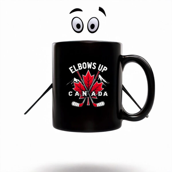 maple hockey ELBOWS UP CANADA Mug