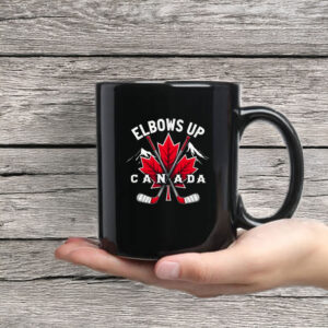 maple hockey ELBOWS UP CANADA Mug