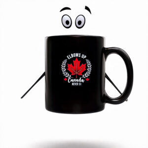 with Red Maple Leaf, Maple Elbows Up Canada Never 51 Mug