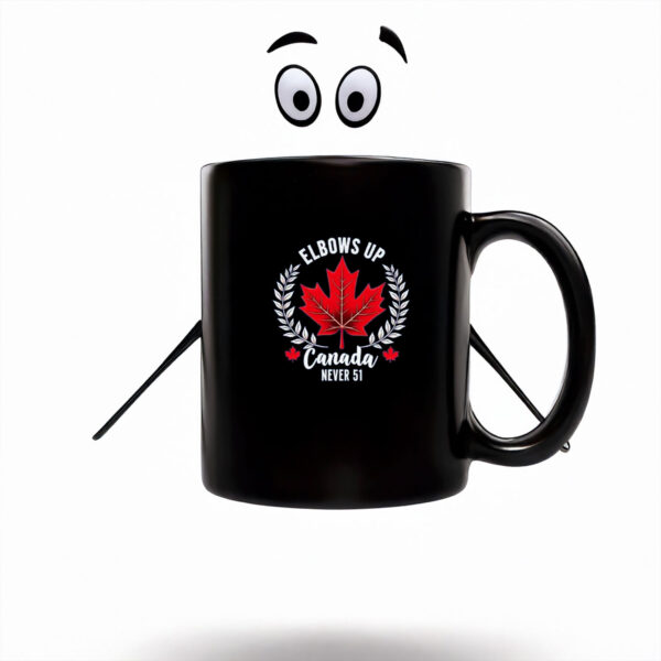 with Red Maple Leaf, Maple Elbows Up Canada Never 51 Mug