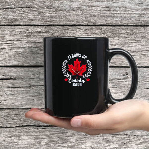 with Red Maple Leaf, Maple Elbows Up Canada Never 51 Mug